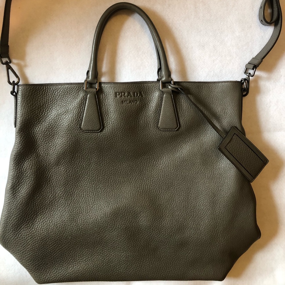Rare PRADA Vit Daino Large Shopping Tote